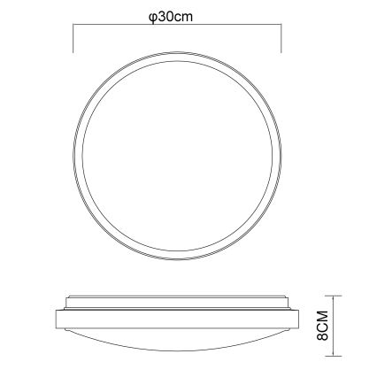 Globo - LED-kattovalaisin LED/12W/230V 3000/4500/6000K halkaisija 30 cm