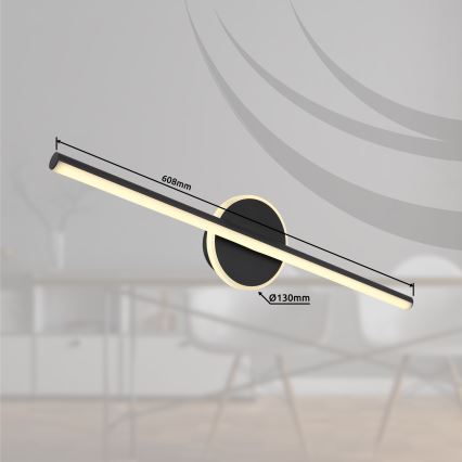 Globo - Kylpyhuoneen LED-peilivalo LED/10W/230V 60,8 cm IP44 musta