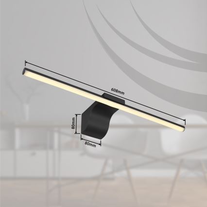 Globo - Kylpyhuoneen LED-peilivalo LED/10W/230V 60,8 cm IP44 musta