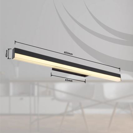 Globo - LED-seinävalaisin LED/12W/230V 3000/6000K 60 cm musta