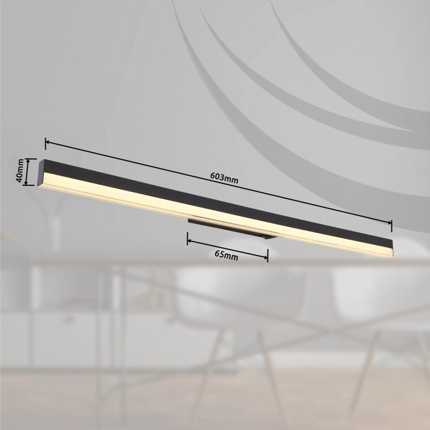 Globo - LED-seinävalaisin LED/18W/230V 3000/6000K 80 cm musta