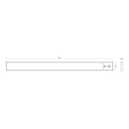 Globo - LED Himmennettävä ladattava under keittiö kaappi kevyt LED/2,5W/5V 4000K 1100 mAh 40 cm