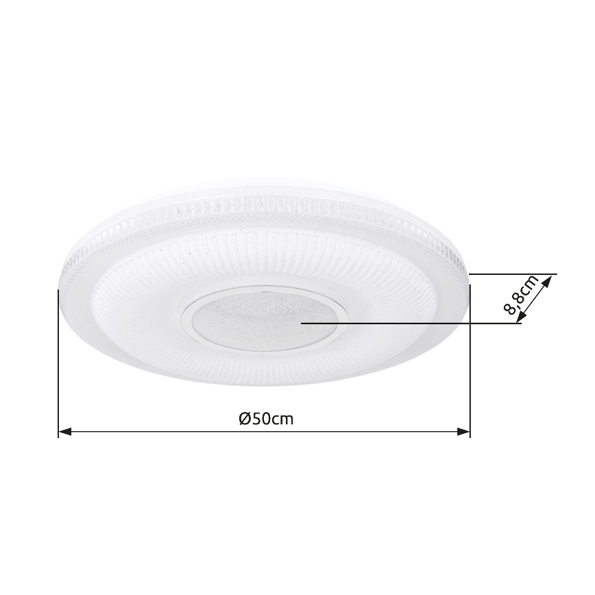 Globo - Himmennettävä LED-kattovalaisin LED/30W/230V 3000-6500K halkaisija 50 cm valkoinen Wi-Fi Tuya + kauko-ohjaus
