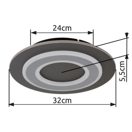 Globo - LED-kattovalaisin LED/24W/230V 3000K halkaisija 32 cm antrasiitti