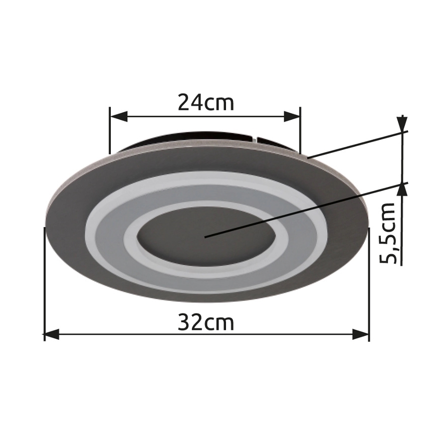 Globo - LED-kattovalaisin LED/24W/230V 3000K halkaisija 32 cm antrasiitti