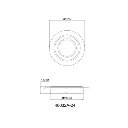 Globo - LED-kattovalaisin LED/24W/230V 3000K halkaisija 32 cm