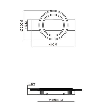 Globo - LED-kattovalaisin LED/18W/230V ruskea