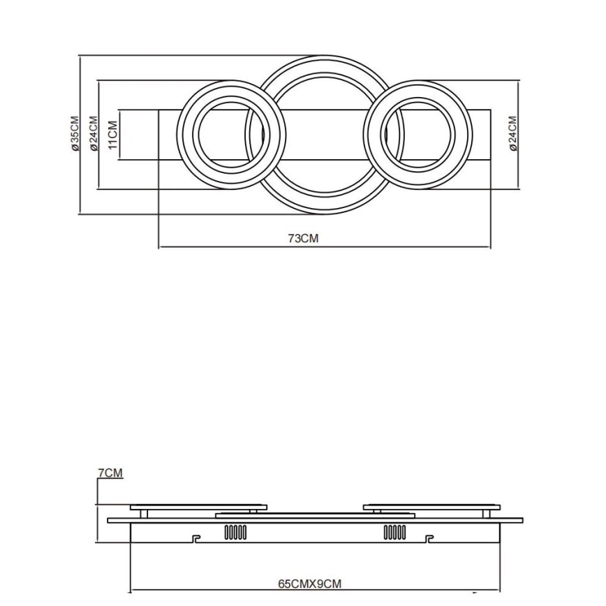 Globo - LED-kattovalaisin LED/50W/230V ruskea