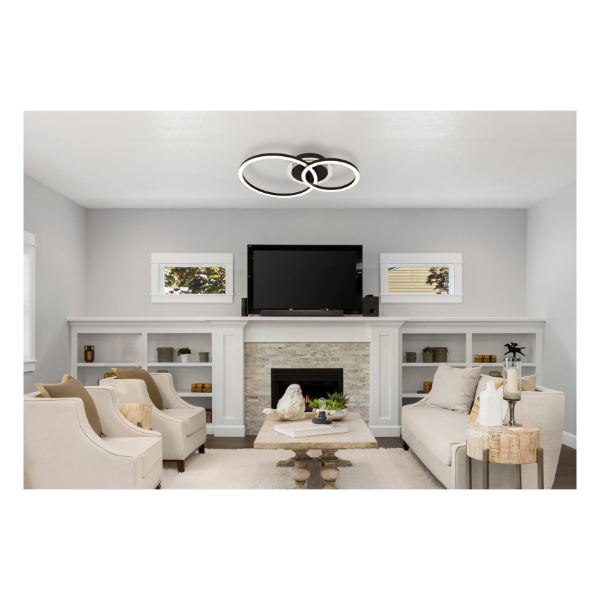 Globo - LED-kattovalaisin LED/30W/230V 2700/4500/6500K Ø 33x50 cm musta