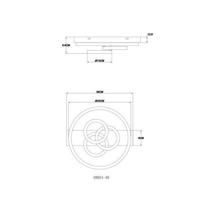 Globo - Himmennettävä LED-kattovalaisin LED/40W/230V 2700-6500K halkaisija 35x33 cm + kauko-ohjaus