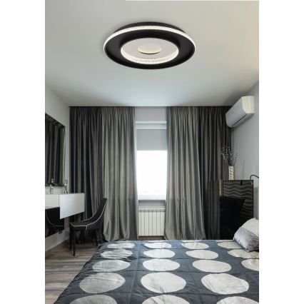 Globo - LED himmennettävä kattovalaisin LED/30W/230V 2700-6500K halkaisija 52,5 cm musta + kaukosäädin