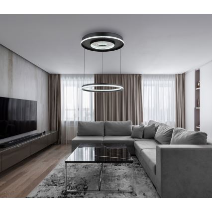 Globo - Himmennettävä LED-kattokruunu johdossa LED/54W/230V 2700-6500K halkaisija 60 cm musta + kauko-ohjaus