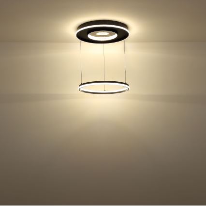 Globo - Himmennettävä LED-kattokruunu johdossa LED/54W/230V 2700-6500K halkaisija 60 cm musta + kauko-ohjaus