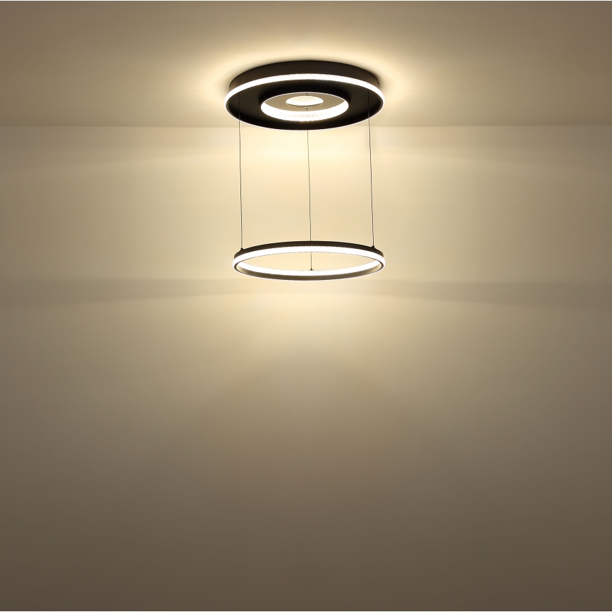 Globo - Himmennettävä LED-kattokruunu johdossa LED/54W/230V 2700-6500K halkaisija 60 cm musta + kauko-ohjaus