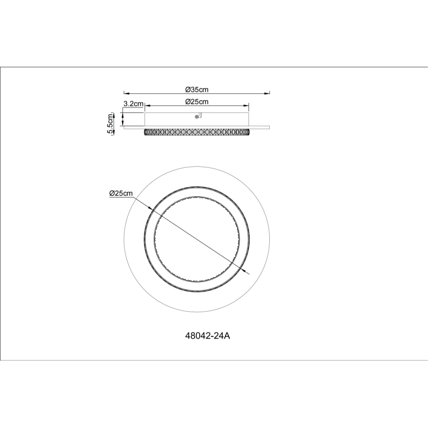 Globo - LED-kattovalaisin LED/24W/230V 3000/4000/6500K Ø 35 cm antrasiitti