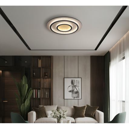 Globo - Himmennettävä LED-kattovalaisin LED/60W/230V 3000–6500K, halkaisija 55 cm, musta + kaukosäädin