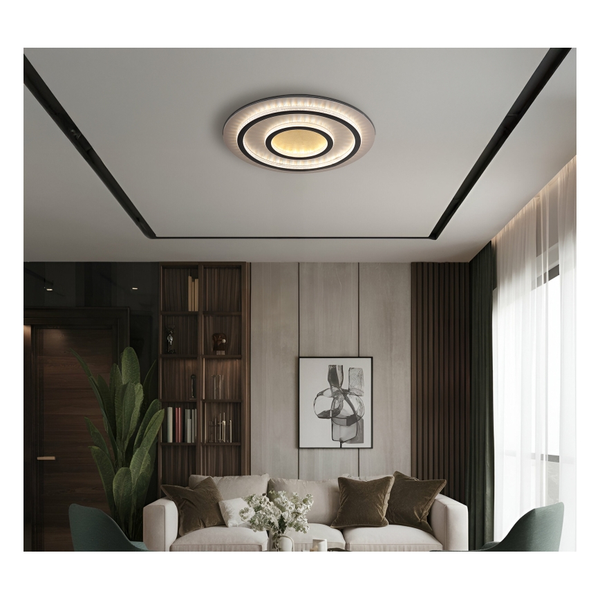 Globo - Himmennettävä LED-kattovalaisin LED/60W/230V 3000–6500K, halkaisija 55 cm, musta + kaukosäädin