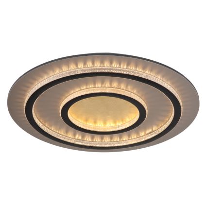 Globo - Himmennettävä LED-kattovalaisin LED/60W/230V 3000–6500K, halkaisija 55 cm, musta + kaukosäädin