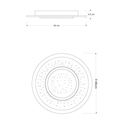 Globo - LED Himmennettävä kattovalo LED/44W/230V 2700-6000K + kaukosäädin
