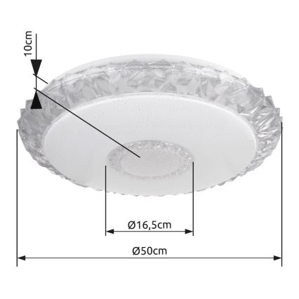 Globo - Himmennettävä LED-kattovalaisin LED/40W/230V 2700-6500K halkaisija 50 cm Wi-Fi Tuya + kauko-ohjaus