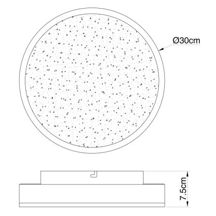 Globo - LED Kattovalo LED/24W/230V halk. 30 cm musta