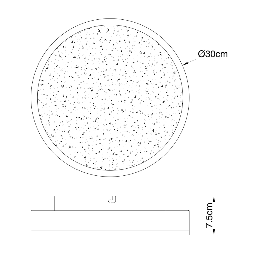 Globo - LED Kattovalo LED/24W/230V halk. 30 cm musta