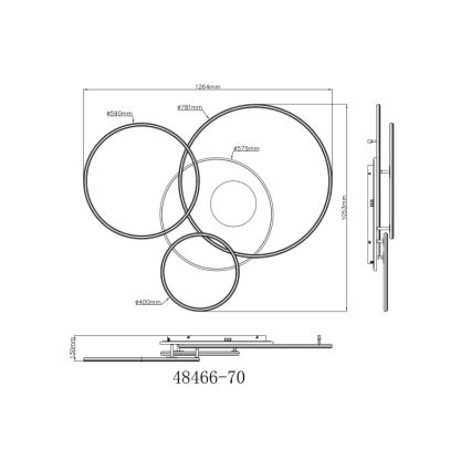 Globo - Himmennettävä LED-kattovalaisin LED/70W/230V 2700-6500K kulta + kauko-ohjaus
