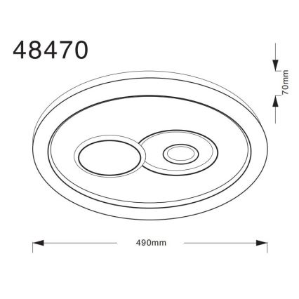 Globo - LED-kattovalaisin LED/36W/230V 3000/4000/6500K Ø 49 cm