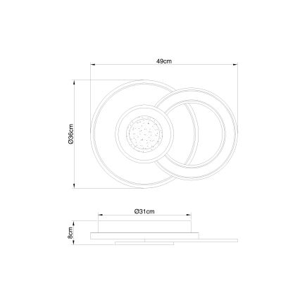 Globo - Himmennettävä LED-kattovalaisin LED/36W/230V 2700-6000K + kauko-ohjaus