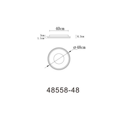 Globo - Himmennettävä LED-kattovalaisin LED/48W/230V 2700-6000K halkaisija 48 cm + kauko-ohjaus