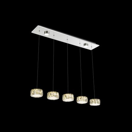 Globo - LED-kattokruunu johdossa LED/52W/230V 4000K kiiltävä kromi/läpinäkyvä