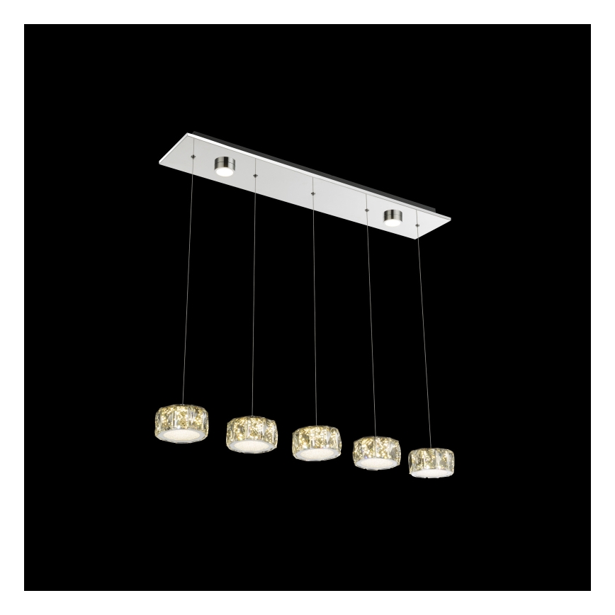 Globo - LED-kattokruunu johdossa LED/52W/230V 4000K kiiltävä kromi/läpinäkyvä