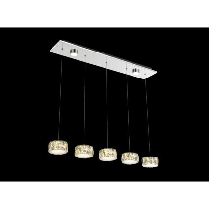 Globo - LED-kattokruunu johdossa LED/52W/230V 4000K kiiltävä kromi/läpinäkyvä