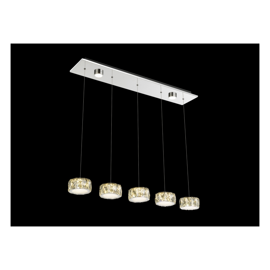 Globo - LED-kattokruunu johdossa LED/52W/230V 4000K kiiltävä kromi/läpinäkyvä