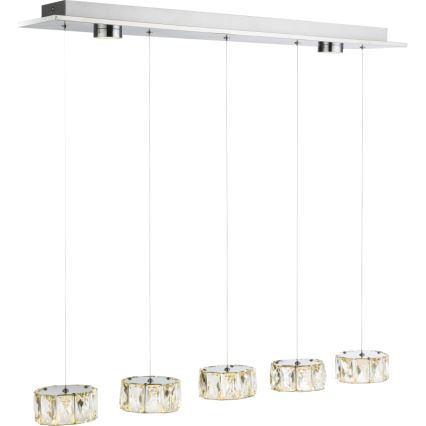 Globo - LED-kattokruunu johdossa LED/52W/230V 4000K kiiltävä kromi/läpinäkyvä