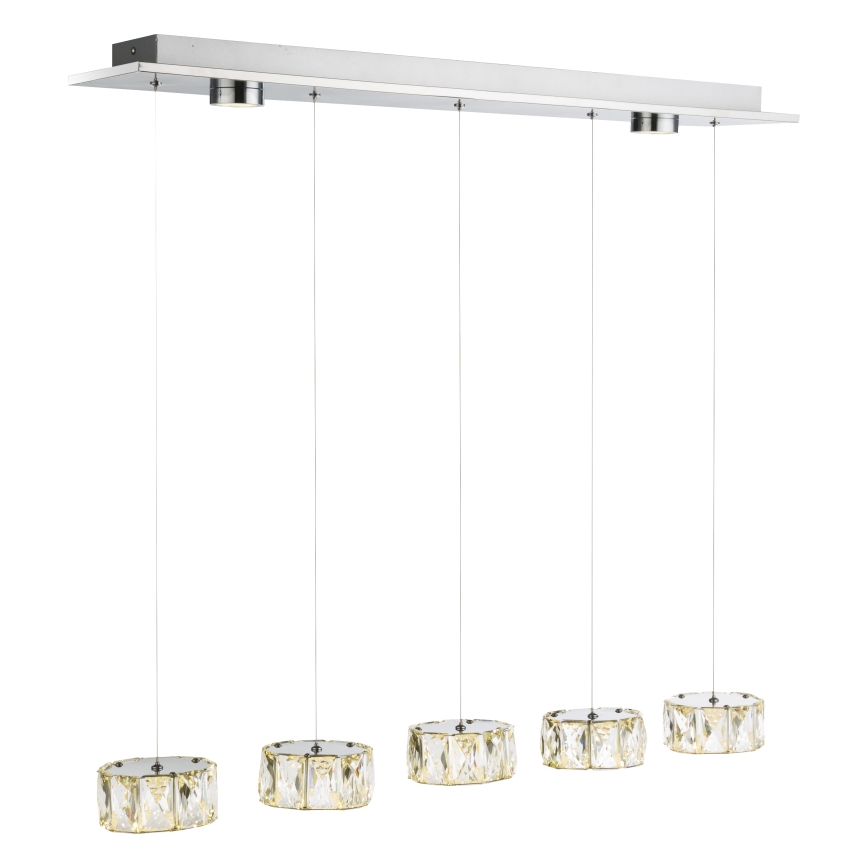 Globo - LED-kattokruunu johdossa LED/52W/230V 4000K kiiltävä kromi/läpinäkyvä