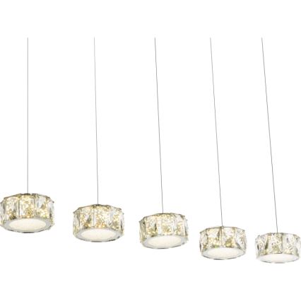 Globo - LED-kattokruunu johdossa LED/52W/230V 4000K kiiltävä kromi/läpinäkyvä