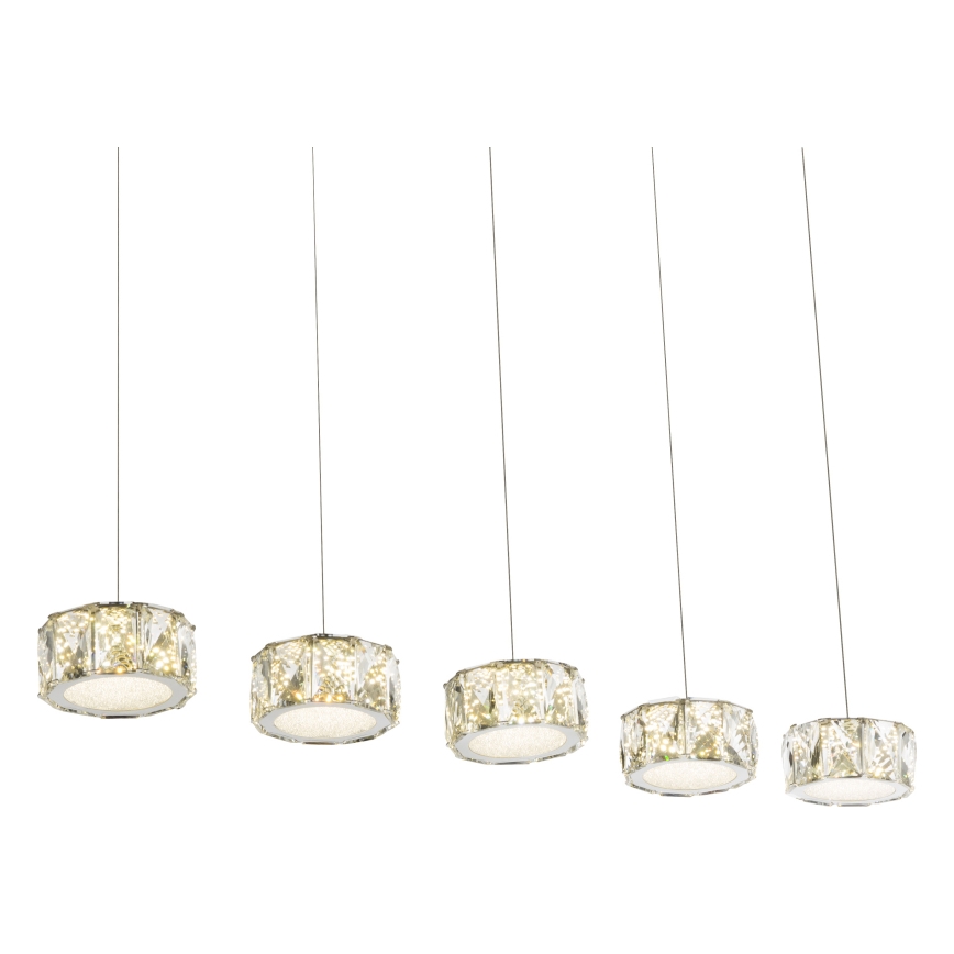 Globo - LED-kattokruunu johdossa LED/52W/230V 4000K kiiltävä kromi/läpinäkyvä