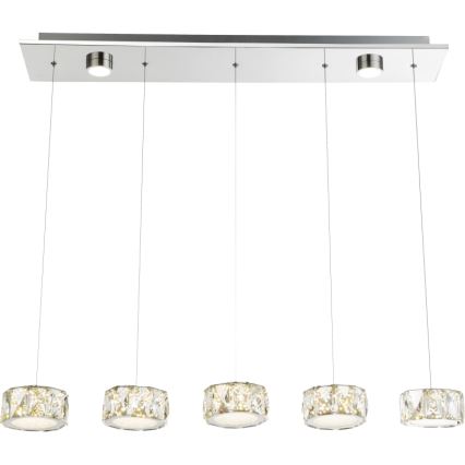 Globo - LED-kattokruunu johdossa LED/52W/230V 4000K kiiltävä kromi/läpinäkyvä