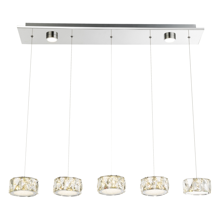 Globo - LED-kattokruunu johdossa LED/52W/230V 4000K kiiltävä kromi/läpinäkyvä