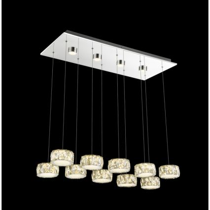 Globo - LED-kattokruunu johdossa LED/92W/230V 4000K kiiltävä kromi/läpinäkyvä
