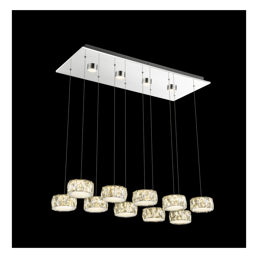 Globo - LED-kattokruunu johdossa LED/92W/230V 4000K kiiltävä kromi/läpinäkyvä