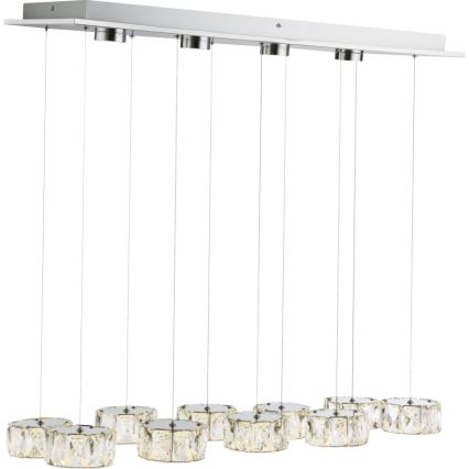 Globo - LED-kattokruunu johdossa LED/92W/230V 4000K kiiltävä kromi/läpinäkyvä