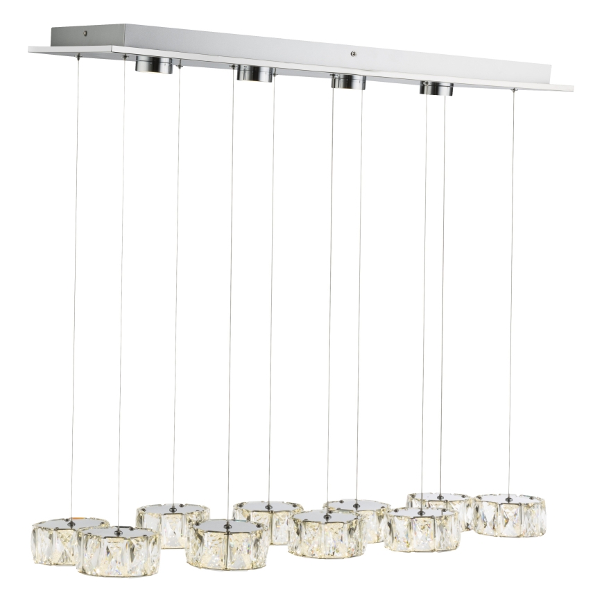 Globo - LED-kattokruunu johdossa LED/92W/230V 4000K kiiltävä kromi/läpinäkyvä