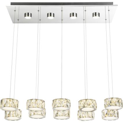 Globo - LED-kattokruunu johdossa LED/92W/230V 4000K kiiltävä kromi/läpinäkyvä