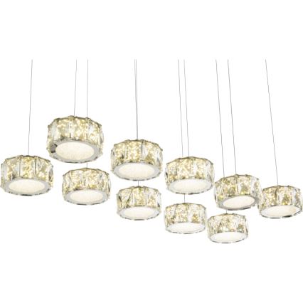 Globo - LED-kattokruunu johdossa LED/92W/230V 4000K kiiltävä kromi/läpinäkyvä