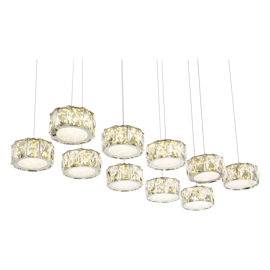 Globo - LED-kattokruunu johdossa LED/92W/230V 4000K kiiltävä kromi/läpinäkyvä