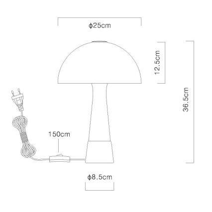 Globo - Pöytälamppu 1xE27ILLU/40W/230V valkoinen