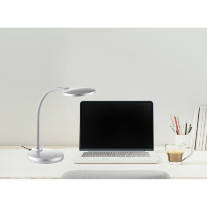 Globo - Himmennettävä LED-kosketuspöytävalaisin LED/4W/230V hopea