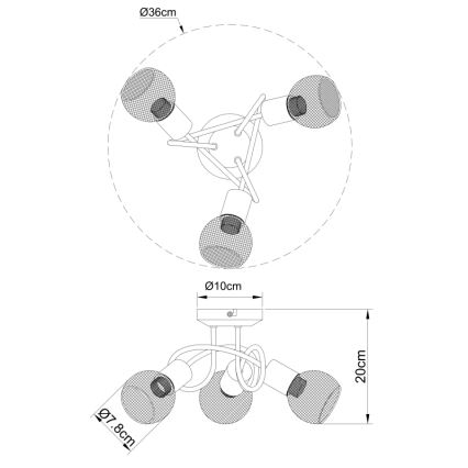 Globo - Kiinteä kattokruunu 3xE14/40W/230V